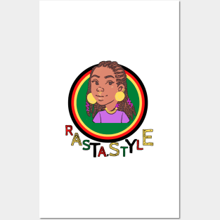 woman of Rastafari culture accompanied by multicolored writing Posters and Art